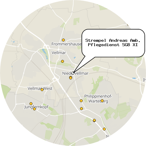 Kartenausschnitt für die Firma Strempel Andreas Amb. Pflegedienst SGB XI