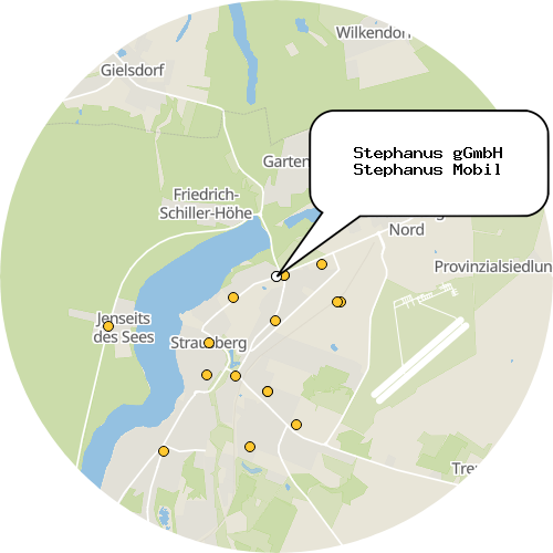 Kartenausschnitt für die Firma Stephanus gGmbH Stephanus Mobil