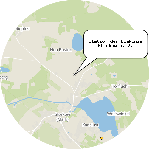 Kartenausschnitt für die Firma Station der Diakonie Storkow e. V.