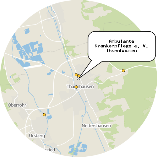 Kartenausschnitt für die Firma Ambulante Krankenpflege e. V. Thannhausen