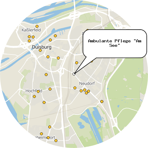 Kartenausschnitt für die Firma Ambulante Pflege "Am See"