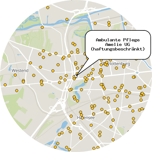 Kartenausschnitt für die Firma Ambulante Pflege Amelie UG (haftungsbeschränkt)