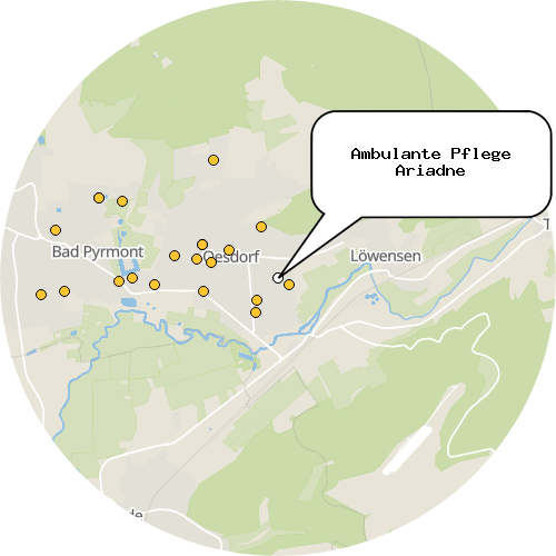 Kartenausschnitt für die Firma Ambulante Pflege Ariadne