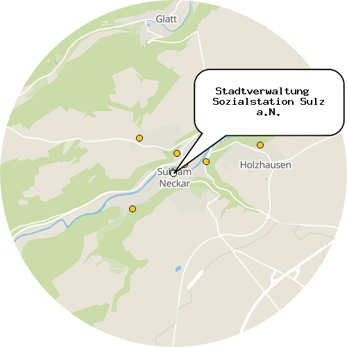 Kartenausschnitt für die Firma Stadtverwaltung   Sozialstation Sulz a.N.