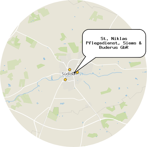 Kartenausschnitt für die Firma St. Niklas Pflegedienst, Siems & Buderus GbR