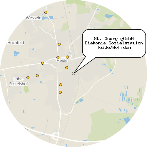 Kartenausschnitt für die Firma St. Georg gGmbH Diakonie-Sozialstation Heide/Wöhrden