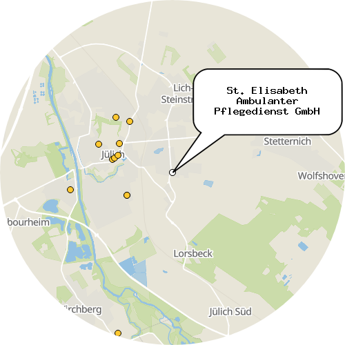Kartenausschnitt für die Firma St. Elisabeth Ambulanter Pflegedienst GmbH