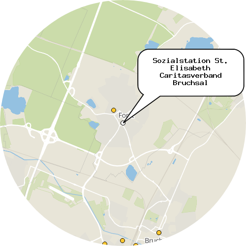 Kartenausschnitt für die Firma Sozialstation St. Elisabeth Caritasverband Bruchsal