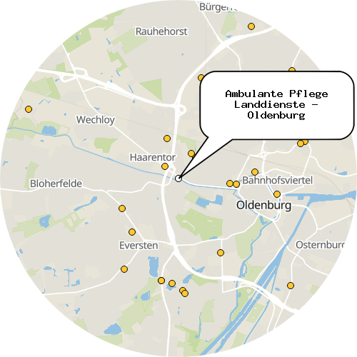 Kartenausschnitt für die Firma Ambulante Pflege Landdienste - Oldenburg