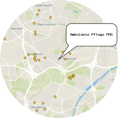 Kartenausschnitt für die Firma Ambulante Pflege PHG