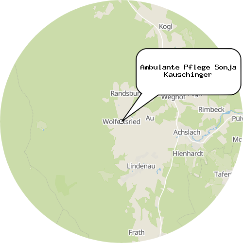 Kartenausschnitt für die Firma Ambulante Pflege Sonja Kauschinger