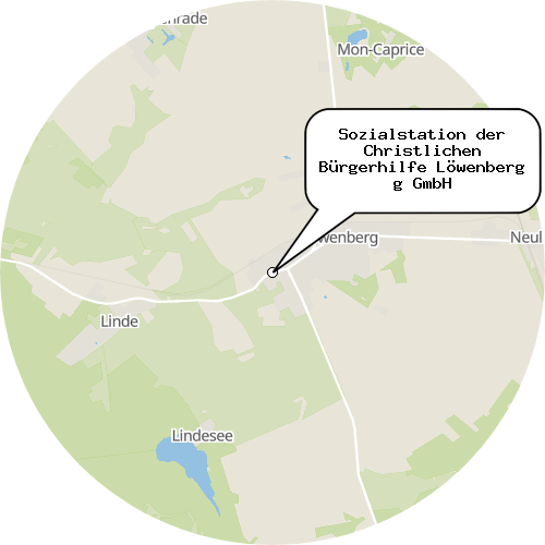 Kartenausschnitt für die Firma Sozialstation der Christlichen Bürgerhilfe Löwenberg g GmbH