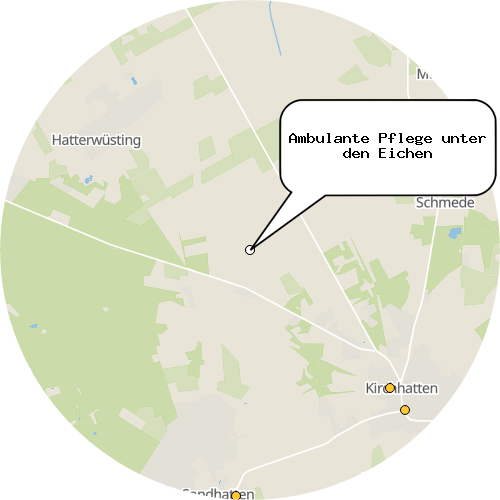 Kartenausschnitt für die Firma Ambulante Pflege unter den Eichen