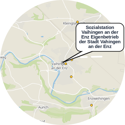 Kartenausschnitt für die Firma Sozialstation Vaihingen an der Enz Eigenbetrieb der Stadt Vahingen an der Enz