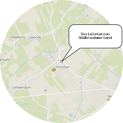 Kartenausschnitt für die Firma Sozialstation Südbrookmerland