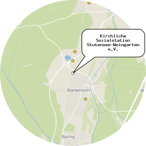 Kartenausschnitt für die Firma Kirchliche Sozialstation Stutensee-Weingarten e.V.
