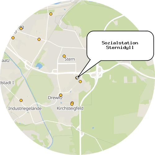 Kartenausschnitt für die Firma Sozialstation Sternidyll