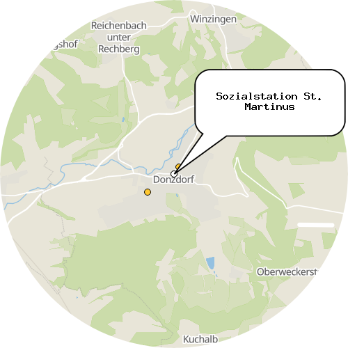 Kartenausschnitt für die Firma Sozialstation St. Martinus