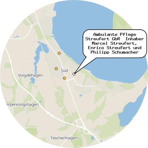Kartenausschnitt für die Firma Ambulante Pflege Streufert GbR  Inhaber Marcel Streufert, Enrico Streufert und Philipp Schumacher