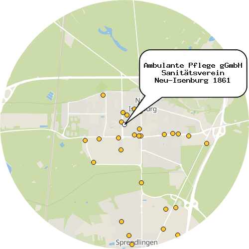 Kartenausschnitt für die Firma Ambulante Pflege gGmbH Sanitätsverein Neu-Isenburg 1861