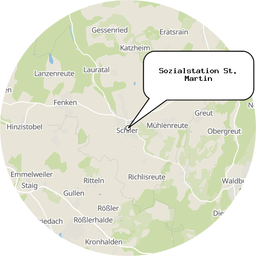Kartenausschnitt für die Firma Sozialstation St. Martin