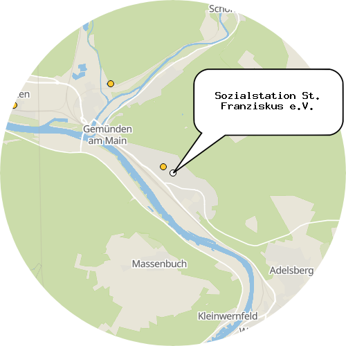 Kartenausschnitt für die Firma Sozialstation St. Franziskus e.V.