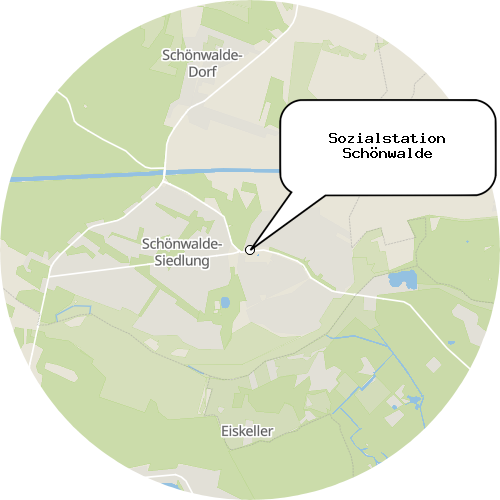 Kartenausschnitt für die Firma Sozialstation Schönwalde