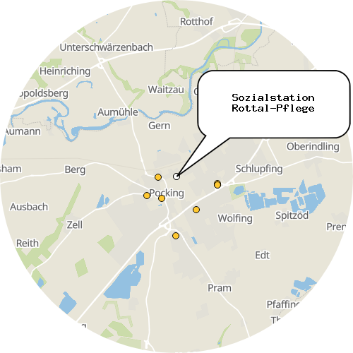 Kartenausschnitt für die Firma Sozialstation Rottal-Pflege