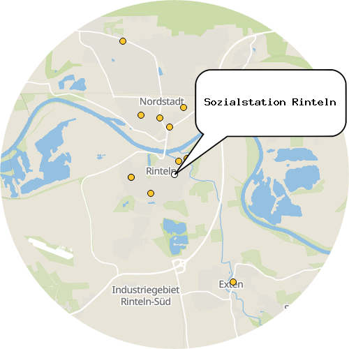 Kartenausschnitt für die Firma Sozialstation Rinteln