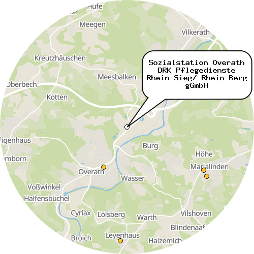 Kartenausschnitt für die Firma Sozialstation Overath DRK Pflegedienste Rhein-Sieg/ Rhein-Berg gGmbH