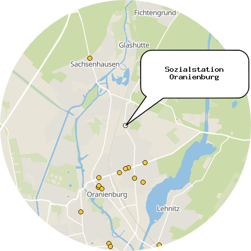 Kartenausschnitt für die Firma Sozialstation Oranienburg