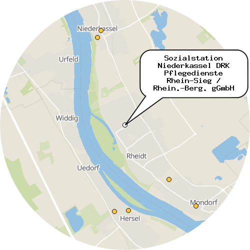 Kartenausschnitt für die Firma Sozialstation Niederkassel DRK Pflegedienste Rhein-Sieg / Rhein.-Berg. gGmbH
