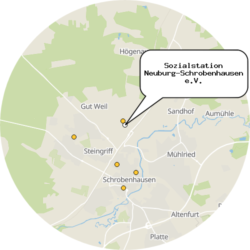 Kartenausschnitt für die Firma Sozialstation Neuburg-Schrobenhausen e.V.