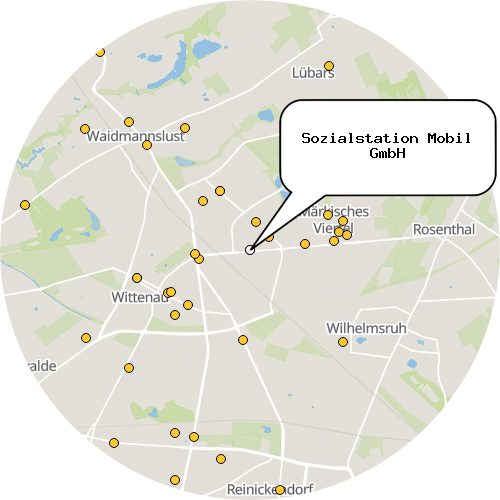 Kartenausschnitt für die Firma Sozialstation Mobil GmbH