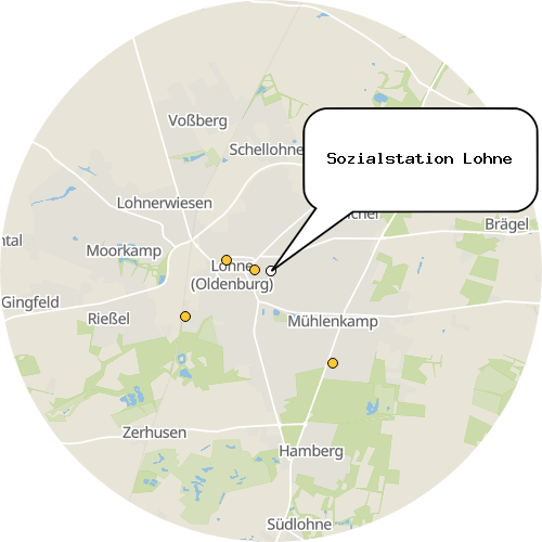 Kartenausschnitt für die Firma Sozialstation Lohne