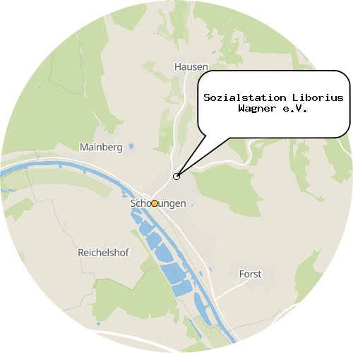 Kartenausschnitt für die Firma Sozialstation Liborius Wagner e.V.