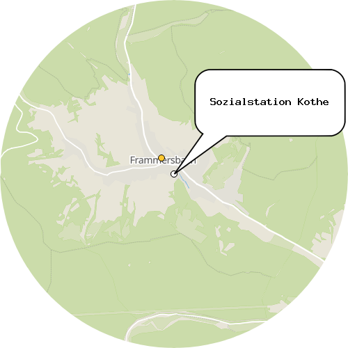 Kartenausschnitt für die Firma Sozialstation Kothe