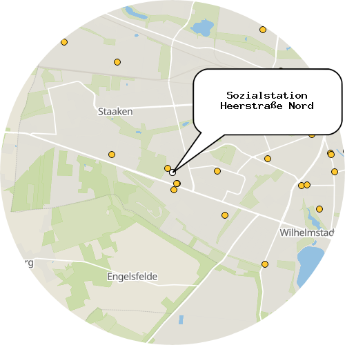 Kartenausschnitt für die Firma Sozialstation Heerstraße Nord