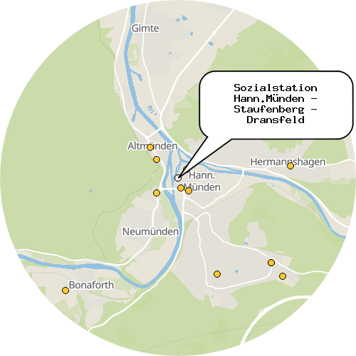 Kartenausschnitt für die Firma Sozialstation Hann.Münden - Staufenberg - Dransfeld