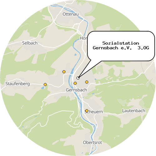 Kartenausschnitt für die Firma Sozialstation Gernsbach e.V.  3.OG
