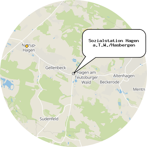 Kartenausschnitt für die Firma Sozialstation Hagen a.T.W./Hasbergen