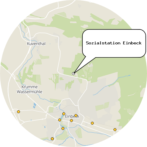 Kartenausschnitt für die Firma Sozialstation Einbeck