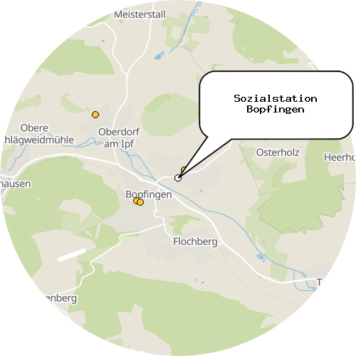 Kartenausschnitt für die Firma Sozialstation Bopfingen