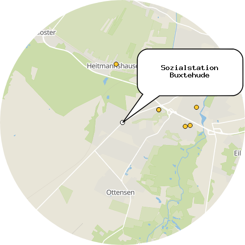 Kartenausschnitt für die Firma Sozialstation Buxtehude