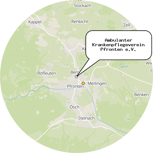Kartenausschnitt für die Firma Ambulanter Krankenpflegeverein Pfronten e.V.