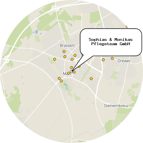 Kartenausschnitt für die Firma Sophias & Monikas Pflegeteam GmbH