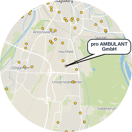 Kartenausschnitt für die Firma pro AMBULANT GmbH