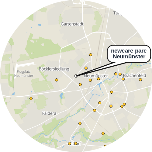 Kartenausschnitt für die Firma newcare parc Neumünster