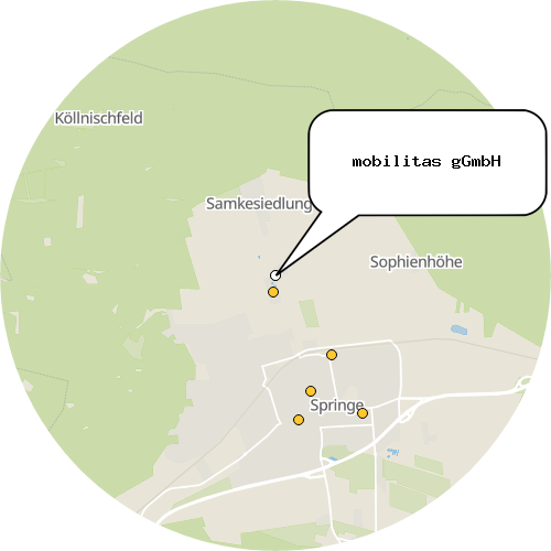 Kartenausschnitt für die Firma mobilitas gGmbH