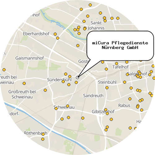 Kartenausschnitt für die Firma miCura Pflegedienste Nürnberg GmbH